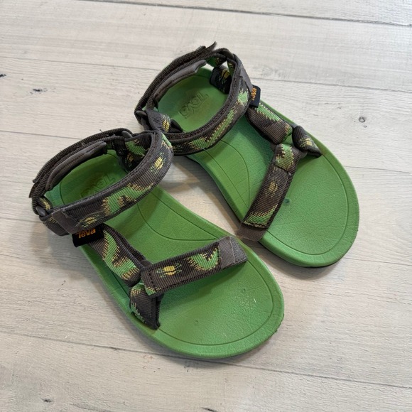 Teva Hurricane XLT Sandal green grey little kids size 12‎ - Picture 1 of 9
